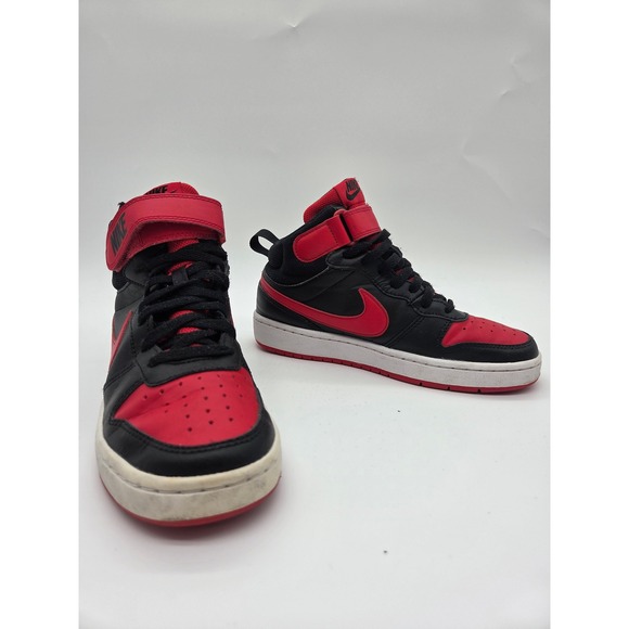 Nike Other - Nike Court Borough Mid 2‎ 5Y Black Red Kids Sneakers CD7782-003